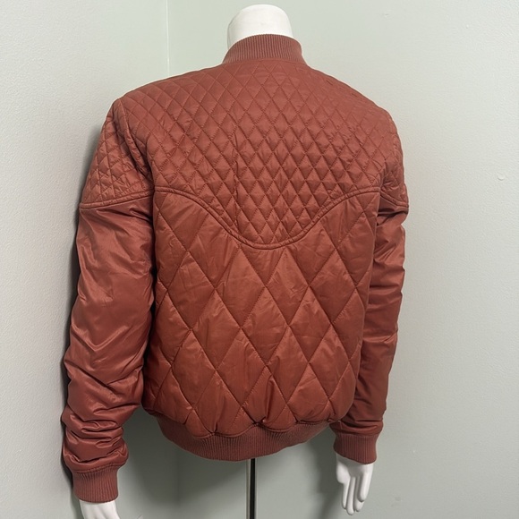 Free People Movement Orange quilted bomber jacket small - Picture 7 of 7